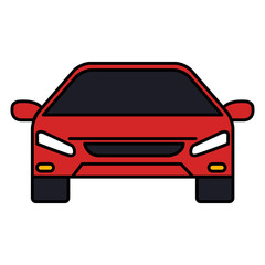 car sedan front vehicle icon vector illustration design