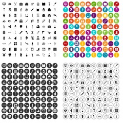 100 medical exhibition icons set vector in 4 variant for any web design isolated on white
