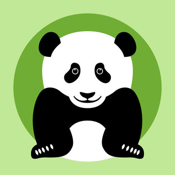  panda head vector illustration flat style front