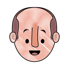 young man head character vector illustration design
