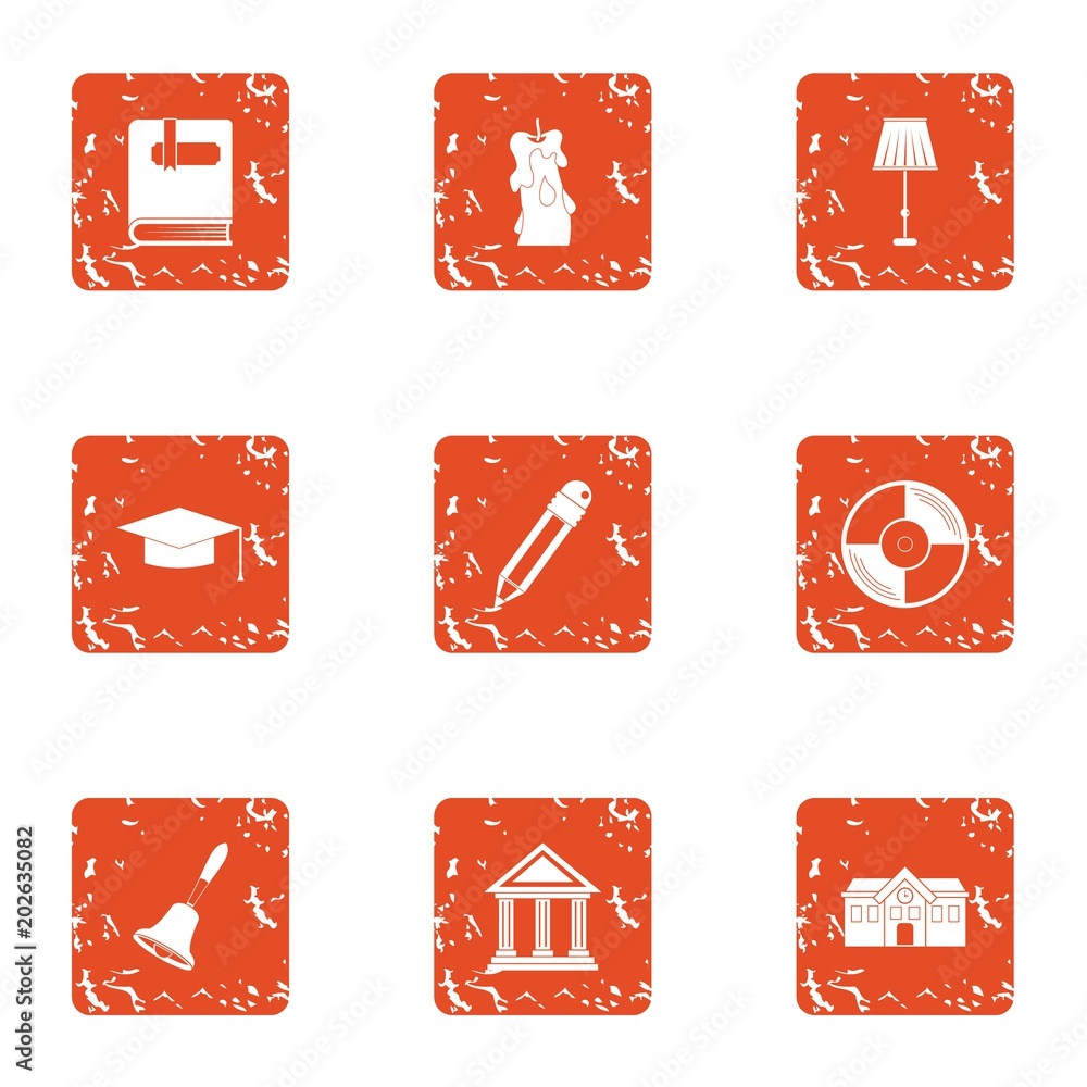Poster municipality icons set. grunge set of 9 municipality vector icons for web isolated on white backgrou