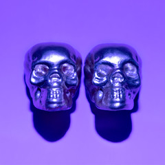 Skull Purple Paint Minimal Art