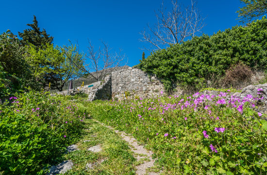 Walking path among the Stari Bar ruins