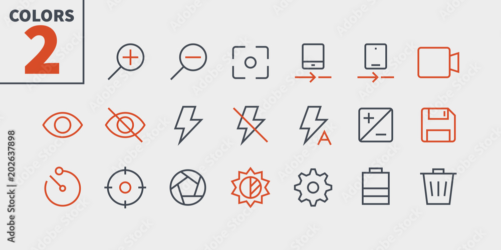 Poster photo pixel perfect well-crafted vector thin line icons 48x48 ready for 24x24 grid for web graphics 