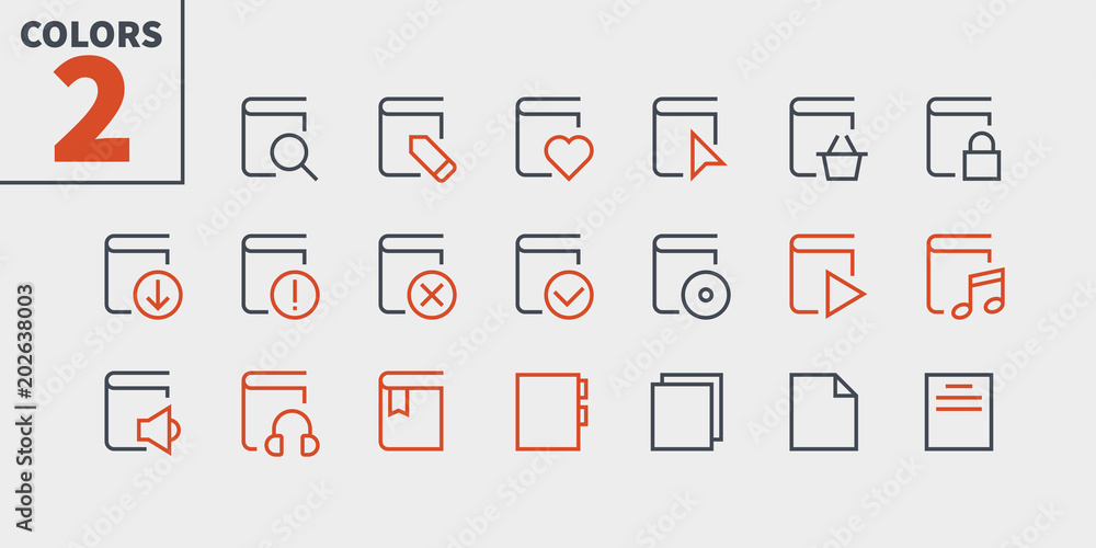 Fototapete reading view outlined pixel perfect well-crafted vector thin line icons 48x48 ready for 24x24 grid f