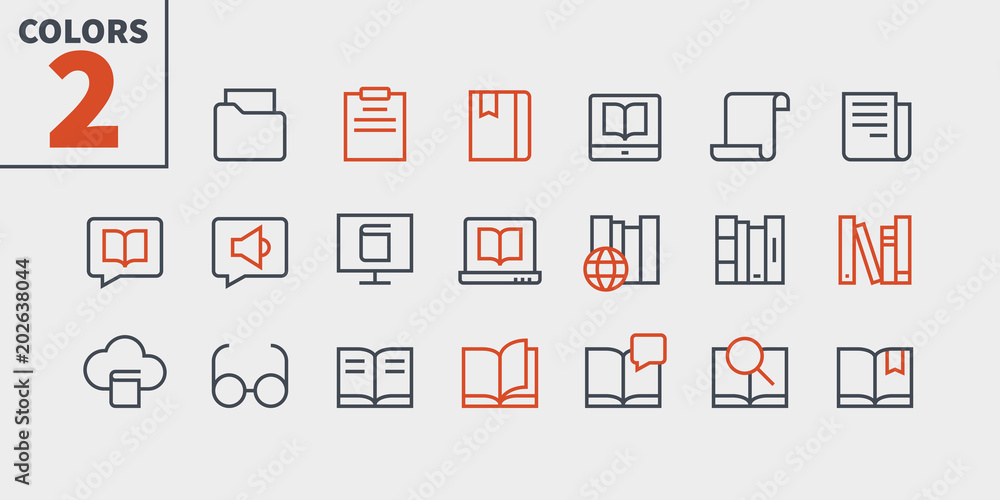 Poster reading view outlined pixel perfect well-crafted vector thin line icons 48x48 ready for 24x24 grid f