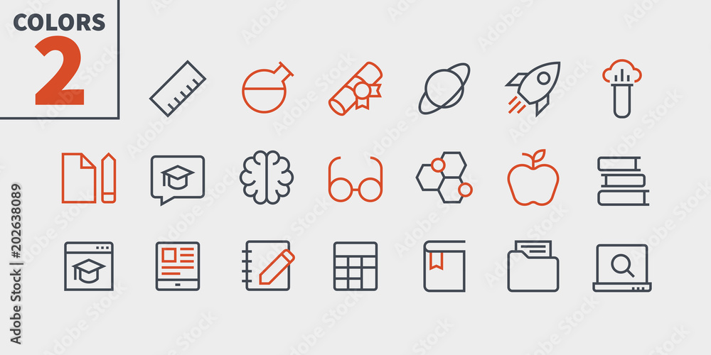 Poster education ui pixel perfect well-crafted vector thin line icons 48x48 ready for 24x24 grid for web gr