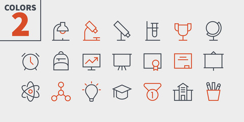 Education UI Pixel Perfect Well-crafted Vector Thin Line Icons 48x48 Ready for 24x24 Grid for Web Graphics and Apps with Editable Stroke. Simple Minimal Pictogram Part 1-2