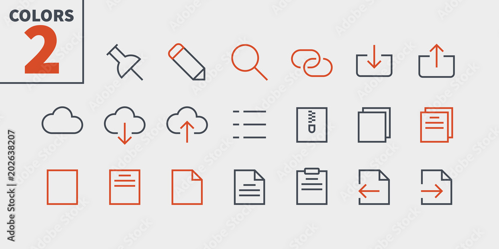 Fototapete file ui pixel perfect well-crafted vector thin line icons 48x48 ready for 24x24 grid for web graphic