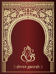 Ganesha, wedding card, royal Rajasthan, India