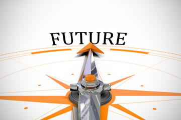 The word future against compass