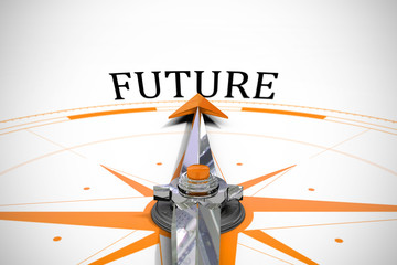 The word future against compass © vectorfusionart