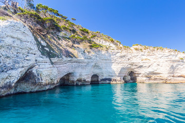 Panoramic view of San Felice Bay, in Apulia region, south Italy.