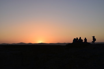 Sunset in Namib deser