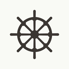 Obraz premium Ship Wheel Simple Icon