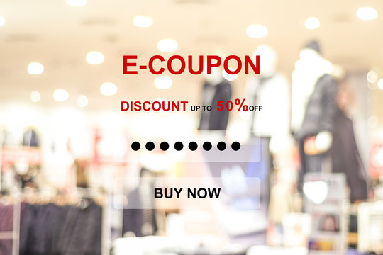 Discount coupon code on red background, web banner, shopping on line promotion, digital marketing, business and technology