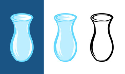 Set of blue Jugs on different backgrounds