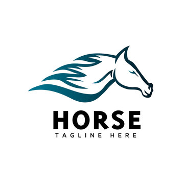 Run fast head horse logo