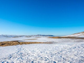 Snow field in Iceland