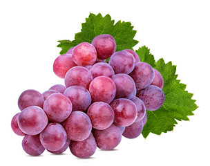 Fresh grapes isolated on white background with clipping pass