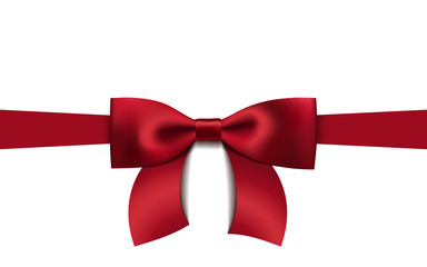 greeting card with realistic bow on a background