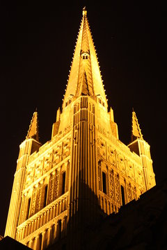 Norwich Cathedral By Night