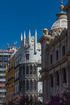 Prachtbauten Valencia "Plaza del Ayuntamiento", Hochformat