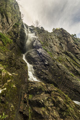 Fototapeta na wymiar Small waterfall with a lot of vegetation