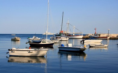 Fototapeta premium boats in the port of Fazana, Croatia
