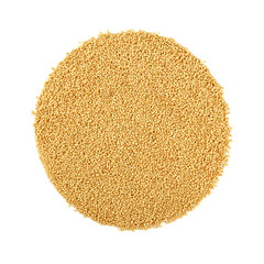 Round shaped amaranth seeds isolated on white