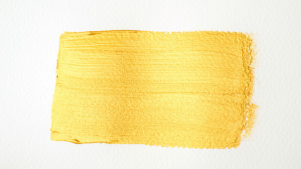 Fototapeta na wymiar Gold colored poster watercolor on white background.