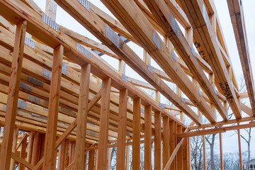 Interior framing of new house under construction