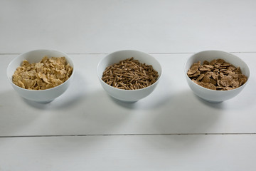 Bowls of various breakfast 