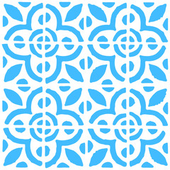 Seamless pattern with dutch ornaments in delft kitchen tiles style - 202667254