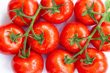 Ripe tomatoes with water drops 4