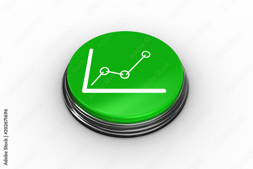 Poster chart graphic on digitally generated green push button