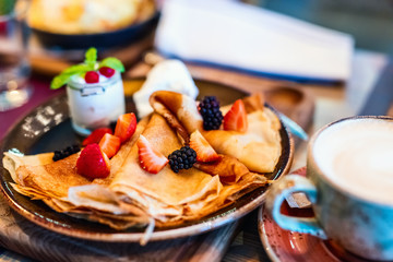 Breakfast with crepes