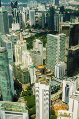 District of downtown of modern city in Kuala Lumpur with skyscrapers, Malaysia