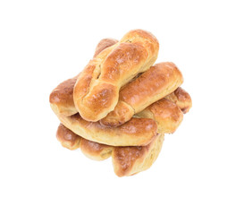 Sausage rolls isolated on white background. 