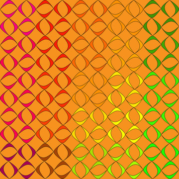 Vector pattern from schematic colorful objects to represent natural products on a light background.
