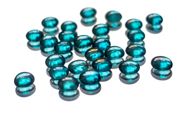 Brilliant turquoise glass stones