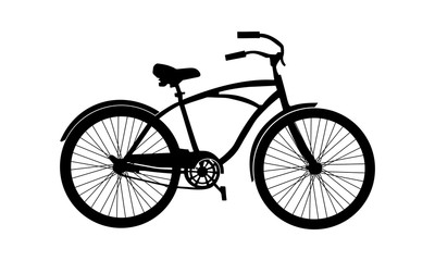 hybrid bike silhouette vector.