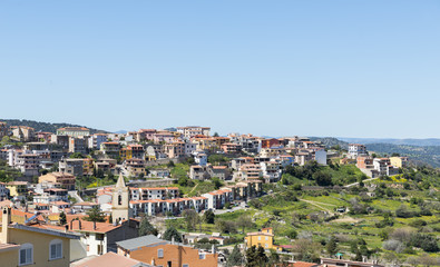 Fototapeta na wymiar skyline of orgosolo city on sardinia island
