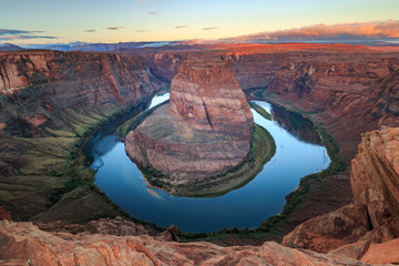 Horseshoe Bend early morning with first sunlight