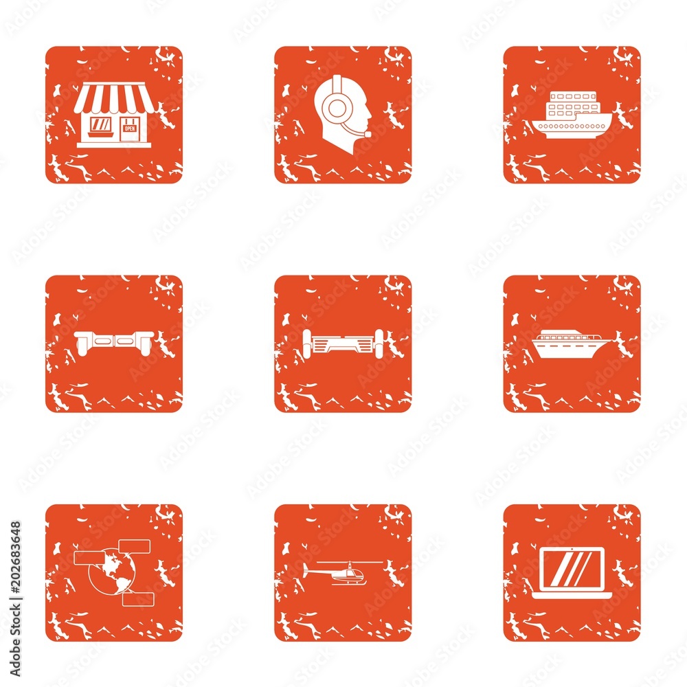 Poster invocation icons set. grunge set of 9 invocation vector icons for web isolated on white background