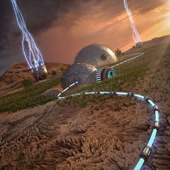 Mars habitat concept illustration © db
