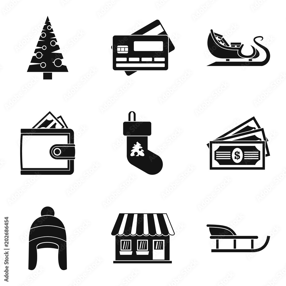 Aufkleber arctic icons set. simple set of 9 arctic vector icons for web isolated on white background