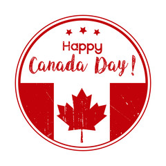 Vector illustration greeting card of Happy Canada Day.