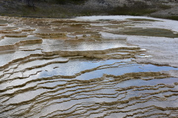 Travertine terraces of Yellowstone National Park, USA