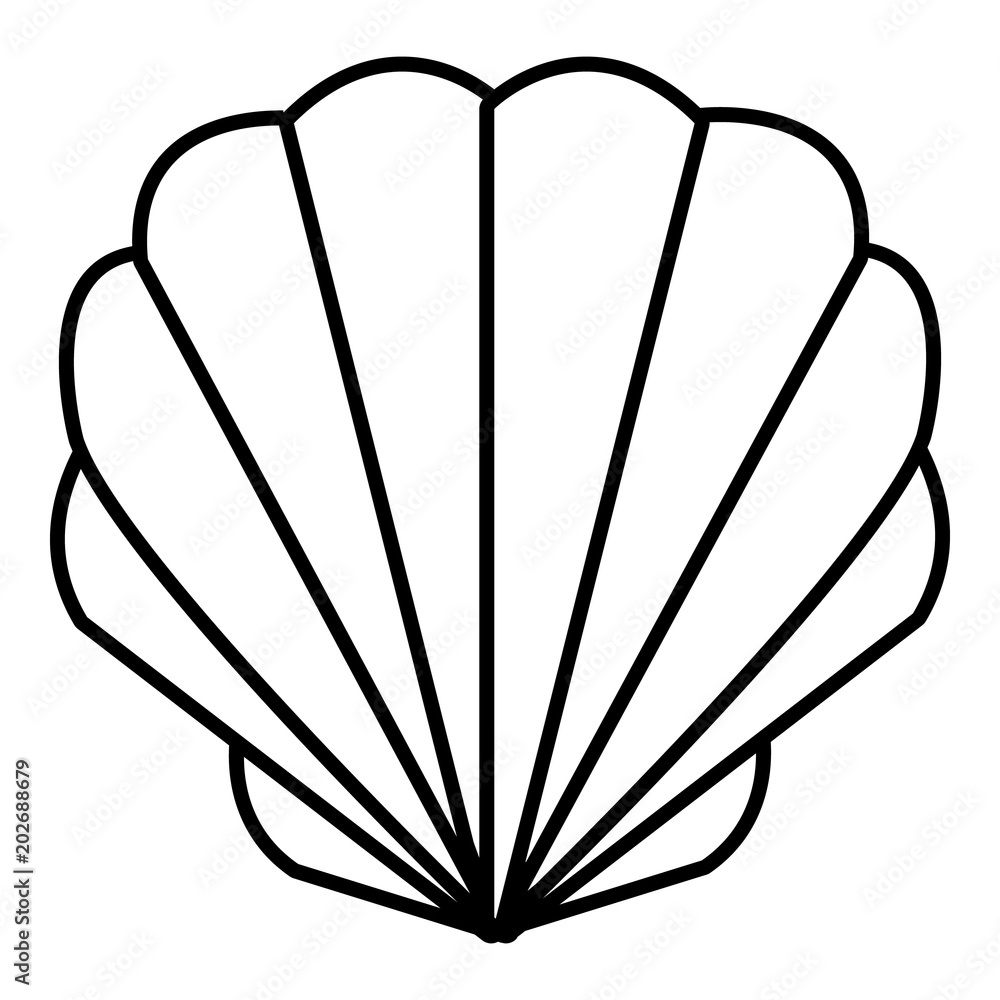 Aufkleber shell icon. outline illustration of shell vector icon for web
